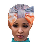 Load image into Gallery viewer, Orange Tie Dye Bow Turban
