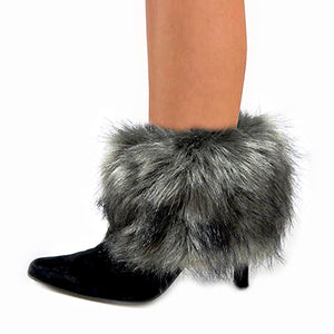 Gray Fur Leg Warmer