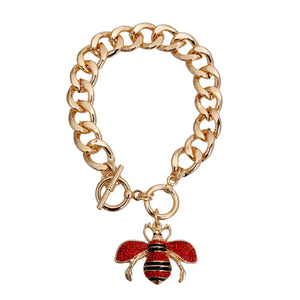 Buzzing with Style: Red Bee Bracelet