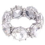 Load image into Gallery viewer, Silver Clear Round Crystal Bracelet
