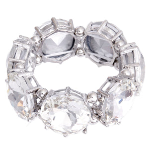 Silver Clear Round Crystal Bracelet