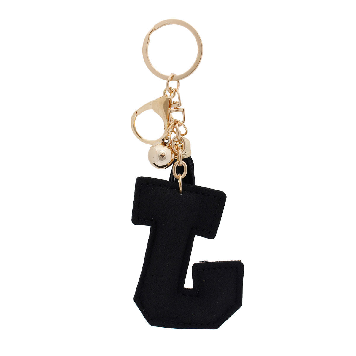 J Black Keychain Bag Charm