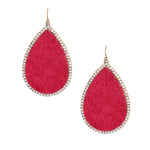 Load image into Gallery viewer, Pink Genuine Leather Teardrop Earrings
