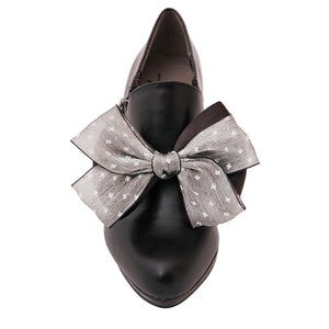 Pair of Gray and Black Bow Shoe Bands