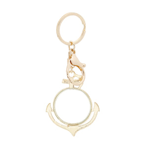 Gold Anchor Magnifying Glass Keychain