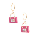 Load image into Gallery viewer, Pink Boutique Handbag Hoops
