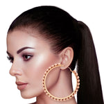 Load image into Gallery viewer, Gold Pearl Wrapped Hoops- 3.25 &quot;
