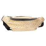 Load image into Gallery viewer, Gold Leather Chevron Fanny Pack
