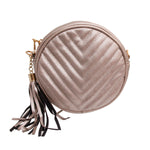 Load image into Gallery viewer, Pewter Chevron Circle Crossbody Fanny Bag
