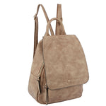 Load image into Gallery viewer, Light Brown Flap Convertible Backpack Bag
