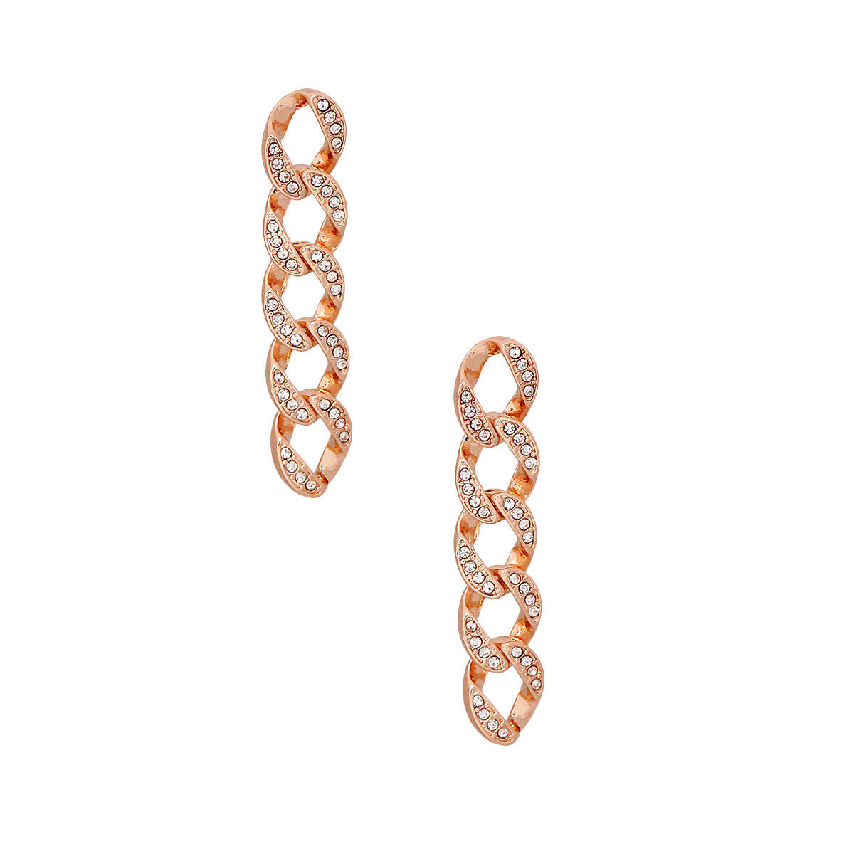 Gold Pave Chain Link Earrings