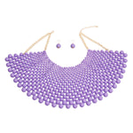 Load image into Gallery viewer, Purple Bead Bib Necklace Set
