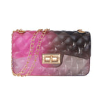Load image into Gallery viewer, Black Pink Quilted Flap Mini Jelly Bag
