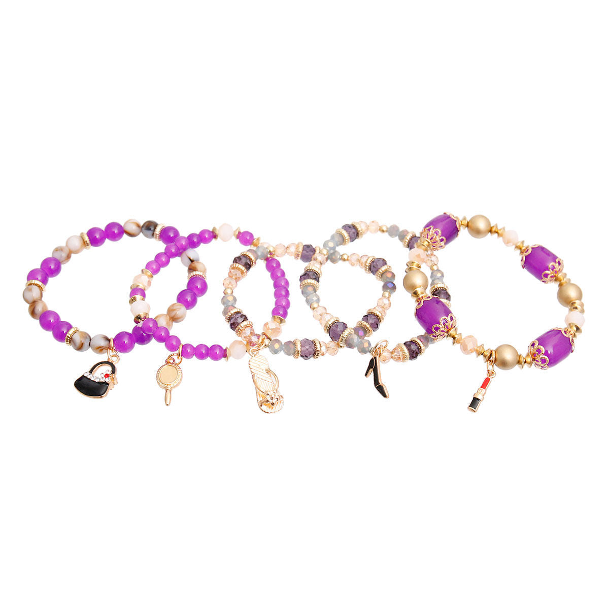Purple Bead Fashion Charm Bracelets