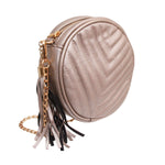 Load image into Gallery viewer, Pewter Chevron Circle Crossbody Fanny Bag
