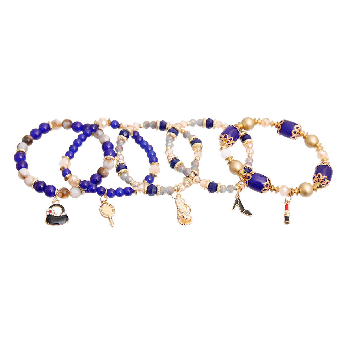 Blue Bead Fashion Charm Bracelets