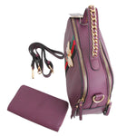 Load image into Gallery viewer, Purple Stripe Top Handle Handbag Set
