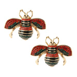 Load image into Gallery viewer, Rhinestone Bee Stud Earrings
