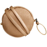 Load image into Gallery viewer, Gold Ribbed Circle Crossbody Wristlet
