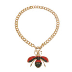 Load image into Gallery viewer, Large Rhinestone Bee Necklace

