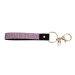 Load image into Gallery viewer, Pink Greek Key Keychain Wristlet
