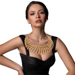 Load image into Gallery viewer, Gold Metallic Cord Loop Collar Necklace
