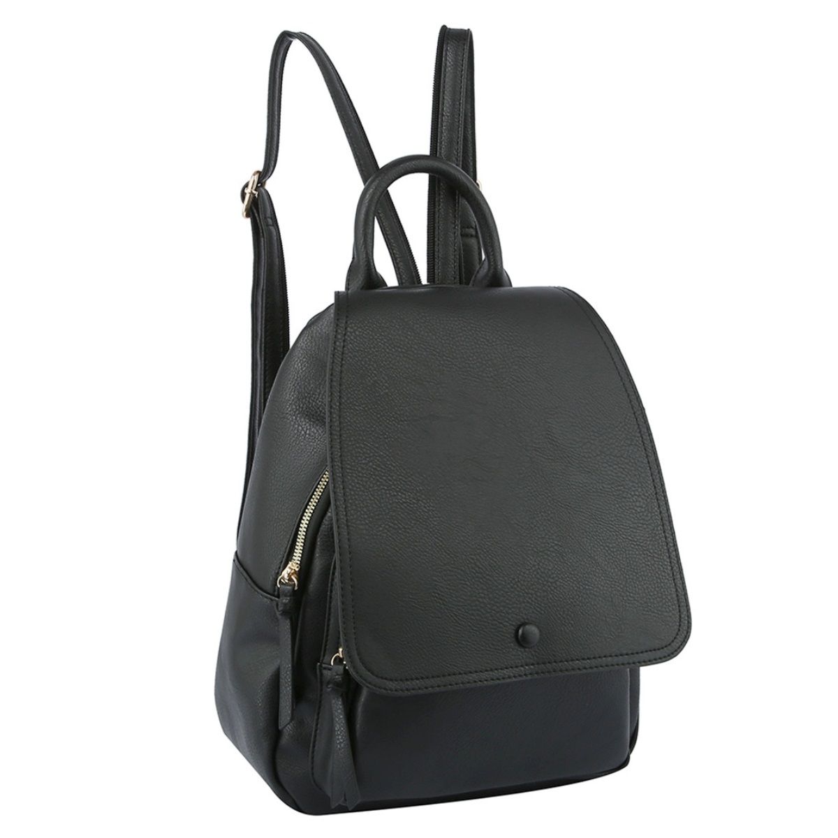 Black Flap Convertible Backpack Bag