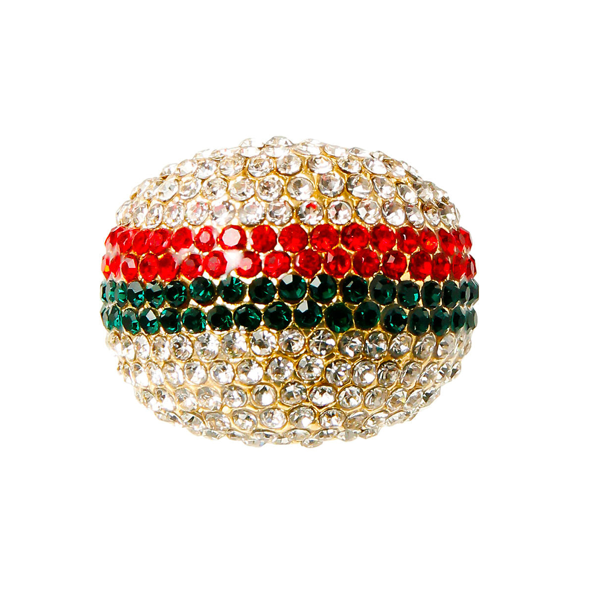 Multicolored Pave Rhinestone Dome Cocktail Ring
