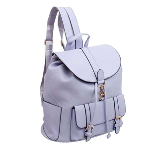 Light Purple Buckle Flap Backpack