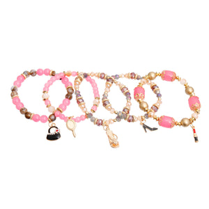 Pink Bead Fashion Charm Bracelets