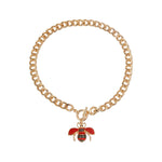 Load image into Gallery viewer, Red Red Bee Toggle Necklace
