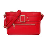 Load image into Gallery viewer, Red Leather Buckle Crossbody
