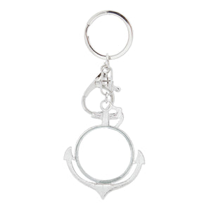 Silver Anchor Magnifying Glass Keychain