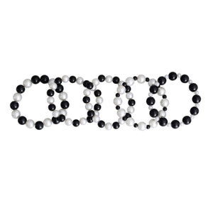 Black White Pearl Bracelets 5 Pcs
