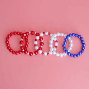 Red White Blue Bracelets 5 Pcs