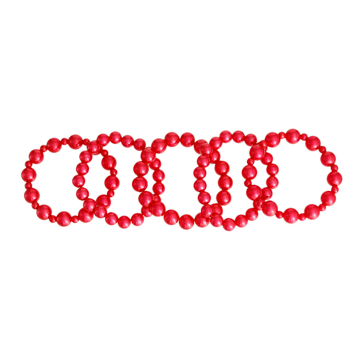 Red Pearl Bracelets 5 Pcs