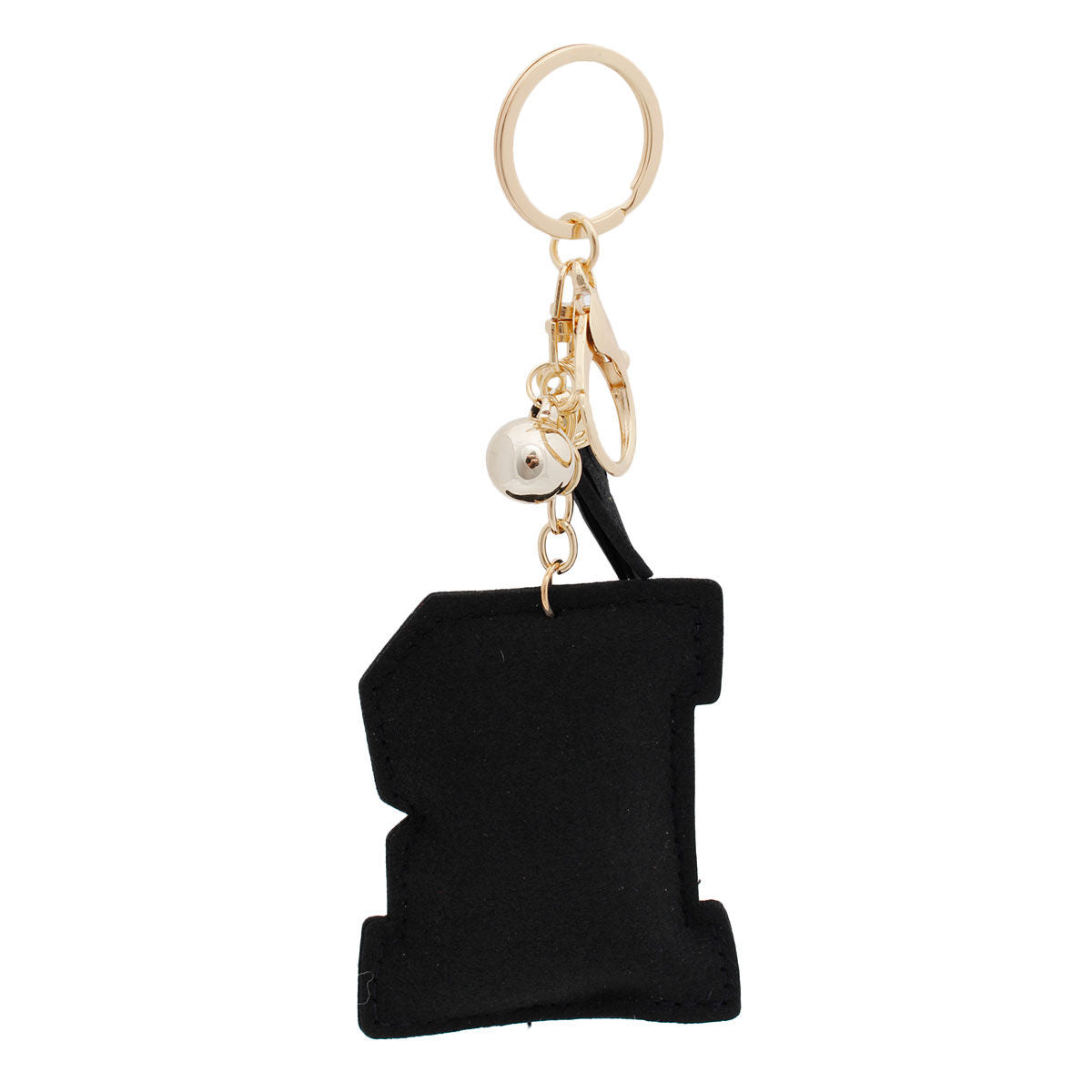 R Black Keychain Bag Charm