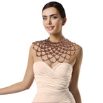 Load image into Gallery viewer, Brown Pearl Choker Cape

