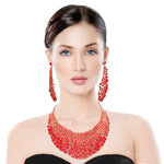 Load image into Gallery viewer, Brilliant Red Round Cut Crystal Necklace
