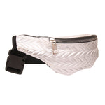 Load image into Gallery viewer, Silver Leather Chevron Fanny Pack
