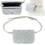 Load image into Gallery viewer, Silver Quilted Belt Bag
