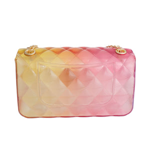 Yellow Pink Quilted Flap Mini Jelly Bag