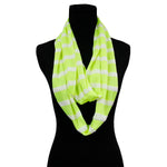 Load image into Gallery viewer, Neon Yellow Striped Infinity Scarf
