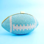 Load image into Gallery viewer, Turquoise Bling Football Clutch
