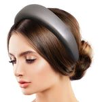 Load image into Gallery viewer, Silver Leather Puffy Headband
