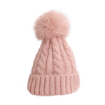 Load image into Gallery viewer, Dusty Pink Fox Fur Pom Beanie
