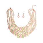 Load image into Gallery viewer, Pink and Green Pearl 5 Strand Set
