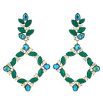 Load image into Gallery viewer, Green Diamond Drop Earrings
