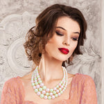 Load image into Gallery viewer, Pink and Green Pearl 3 Sorority Necklace
