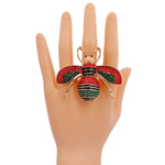 Load image into Gallery viewer, Buzzworthy Bling: Rhinestone Bee Stretch Ring
